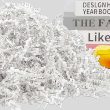 White Crinkle Cut Paper Shred Gift Box Filler Decoration