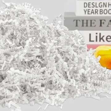 White Crinkle Cut Paper Shred Gift Box Filler Decoration