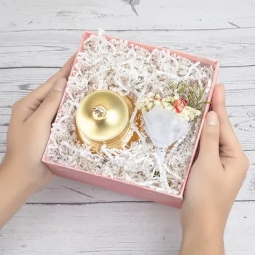 White Crinkle Cut Paper Shred Gift Box Filler Decoration