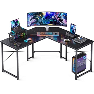 ODK L Shaped Gaming Desk - Ergonomic Corner Computer Table for Home Office & Gaming