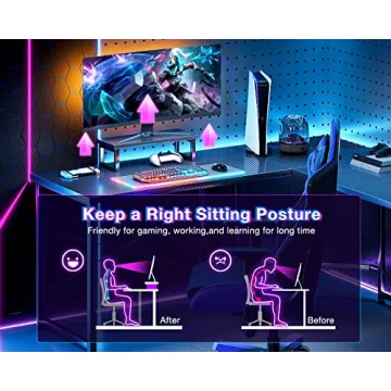 ODK L Shaped Gaming Desk with Monitor Stand and Stability