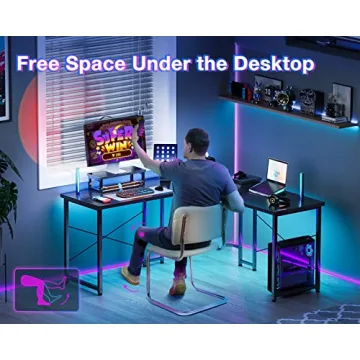 ODK L Shaped Gaming Desk with Monitor Stand and Stability