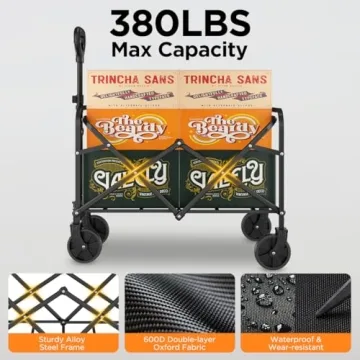 InBrave Heavy-Duty Collapsible Utility Wagon Cart - Large Capacity