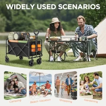 InBrave Heavy-Duty Collapsible Utility Wagon Cart - Large Capacity