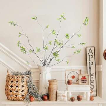 LINSIE 38.5 Inch 4 Pcs Artificial Branches Realistic Ficus Branches，Artificial Greenery Stems, Rea...