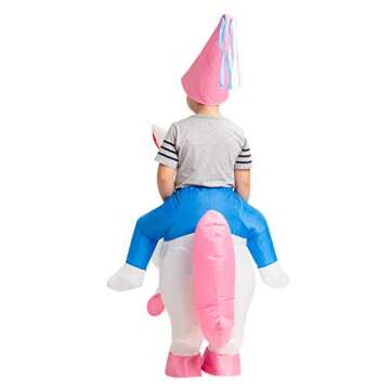 GOOSH Inflatable Unicorn Costume for Kids Halloween Costumes Boys Girls 48IN Funny Blow up Costume for Halloween Party Cosplay