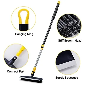 Yocada 2 in 1 Floor Scrub Brush with Telescopic Handle 55.9 inch