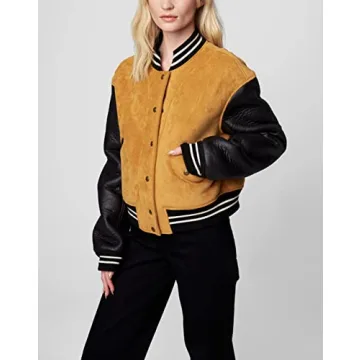 BLANKNYC Women's Faux Suede Leather Bomber Jacket Stylish Warm