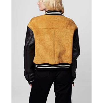 BLANKNYC Women's Faux Suede Leather Bomber Jacket Stylish Warm