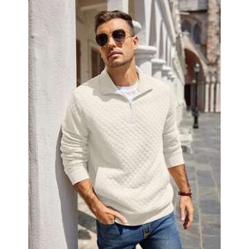 Coofandy 1/4 Zip Pullover for Men - Stylish & Cozy Sweatshirt