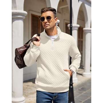 Coofandy 1/4 Zip Pullover for Men - Stylish & Cozy Sweatshirt