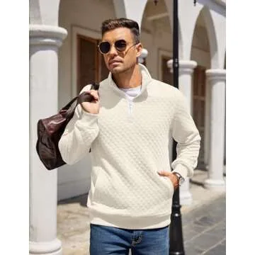 Coofandy 1/4 Zip Pullover for Men - Stylish & Cozy Sweatshirt