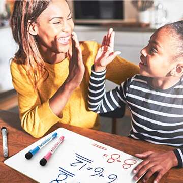 Nicpro Dry Erase Lap Board 9 x 12 inches 2 Pack Kid Double Sided Blank Small Lapboard with 8 Pens, 2 Eraser, Learning Mini Whiteboard Portable Drawing Board for Student and Classroom Use