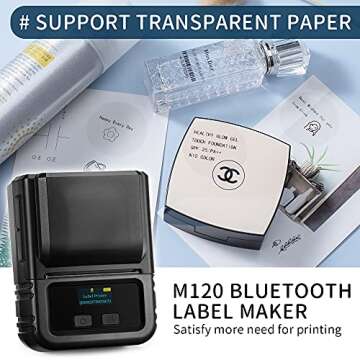 [3x180 pcs] Circle Transparent Thermal Label Paper, Phomemo M110/M220/M120/M200/M221/M150 Printer Round Label, Self-Adhesive Thermal Printer Paper, 1.57"x1.57"(40x40mm) 180 Pcs/Roll, Clear