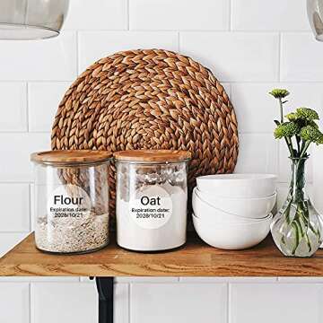 [3x180 pcs] Circle Transparent Thermal Label Paper, Phomemo M110/M220/M120/M200/M221/M150 Printer Round Label, Self-Adhesive Thermal Printer Paper, 1.57"x1.57"(40x40mm) 180 Pcs/Roll, Clear