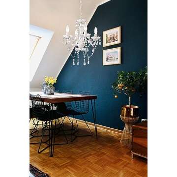 LaLuLa White Chandelier Mini Crystal Chandelier Lighting Small Acrylic Chandelier 4 Light Modern Pendant Light Fixtures for Bedroom