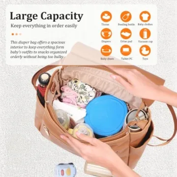 HAHASOLE Leather Diaper Bag Backpack for Stylish Parents