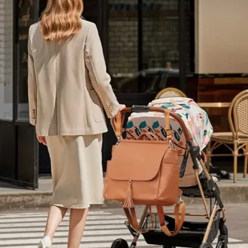 HAHASOLE Leather Diaper Bag Backpack for Stylish Parents