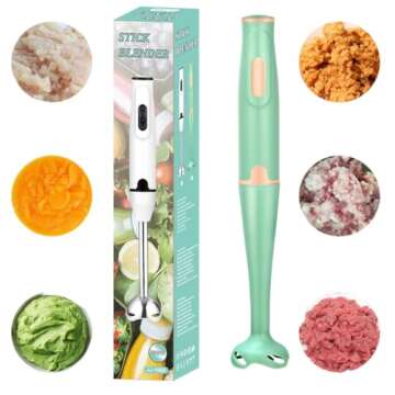 JIEQIJIAJU Electric Potato Masher, Hand Blender Vegetable Chopper 3-in-1 Set Multiple Puree and Whis...