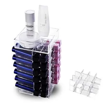HBlife Acrylic Rotating Lipstick Holder for 64 Lipsticks