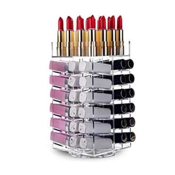 HBlife Acrylic Rotating Lipstick Holder for 64 Lipsticks