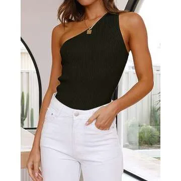 Stylish ZESICA One Shoulder Tank Top for Summer Fashion