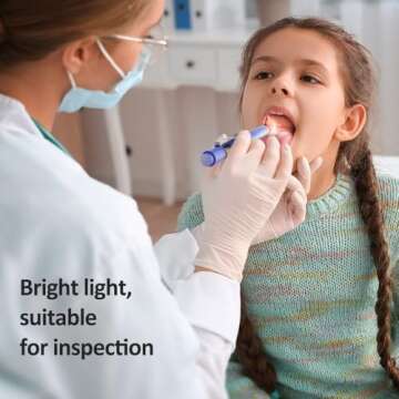 CAVN Pen Light with Pupil Gauge LED Penlight for Nurses Doctors, 2 Pcs Reusable Medical Penlight for Nursing Students (White/Bluish Purple)