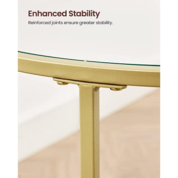 Chic VASAGLE Round Side Table with Stylish Glass Top