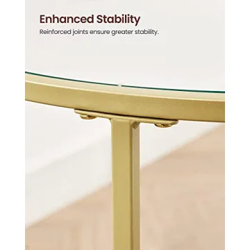 Chic VASAGLE Round Side Table with Stylish Glass Top