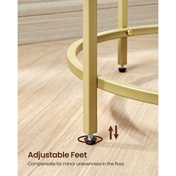 Chic VASAGLE Round Side Table with Stylish Glass Top