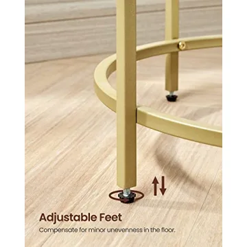 Chic VASAGLE Round Side Table with Stylish Glass Top