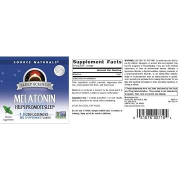 Source Naturals Melatonin 1 mg Peppermint Lozenges 200 Count