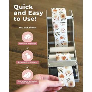 Impack Water Activated Tape - Biodegradable Floral Packing Tape for Gifts & Shipping