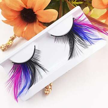 Dorisue Vibrant Rainbow Feather Eyelashes for Dramatic Looks