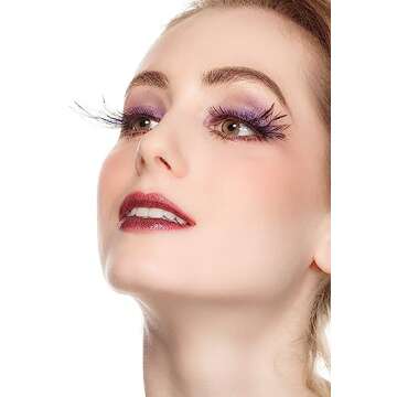 Colorful Rainbow Feather Eyelashes for Bold Costumes