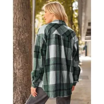 AUTOMET Flannel Shacket for Women - Stylish & Versatile