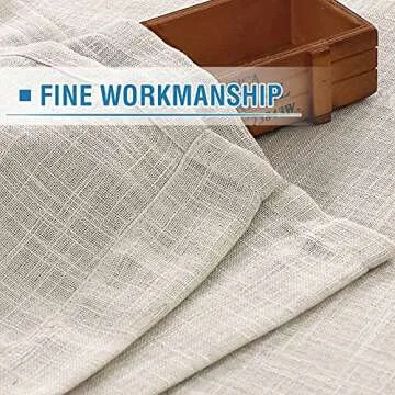 H.VERSAILTEX Linen Curtains Natural Linen Blended Curtains for Living Room Burlap Linen Textured Curtains Tab Top Curtains Energy Efficient Light Filtering Curtains (Set of 2, 52" x 84", Natural)