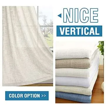 H.VERSAILTEX Linen Curtains Natural Linen Blended Curtains for Living Room Burlap Linen Textured Curtains Tab Top Curtains Energy Efficient Light Filtering Curtains (Set of 2, 52" x 84", Natural)