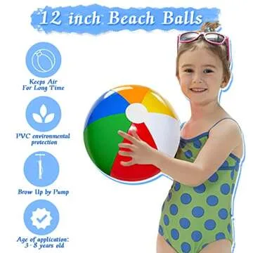 UMUACCAN Inflatable Beach Balls for Kids - 12 Pack
