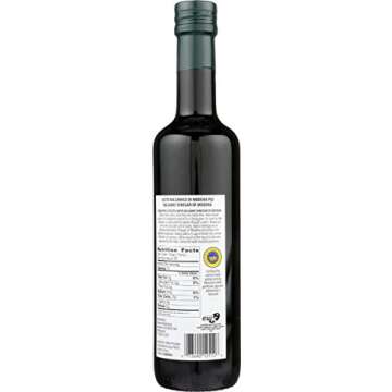 Bartenura Balsamic Vinegar of Modena Italy, 16.9 oz Glass Bottle, 6% Acidity, Certified Kosher