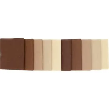 Choice Fabrics Supreme Solids - Fat Quarter Bundle (10 Pack) - Premium 100% Cotton Quilting Fabric (Shades of Brown)