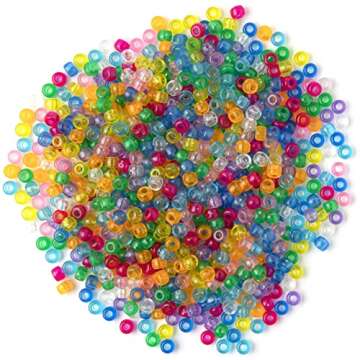 Cousin DIY Multicolor Translucent Plastic Pony Bead Mix - 1 lb for Crafts and Jewelry Projects