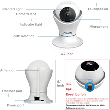 HD 1080p Pet Camera with 360° View and Night Vision