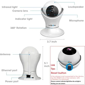 HD 1080p Pet Camera with 360° View and Night Vision