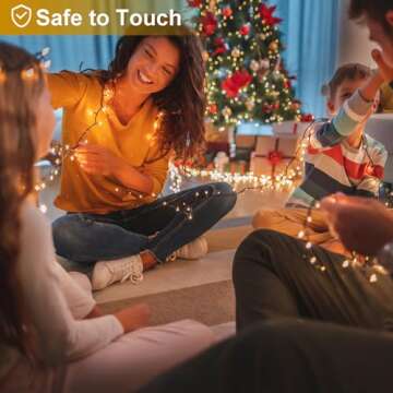 2 Pack String Lights Battery Operated, Total 46ft 140 LED Christmas Lights with Timer 8 Modes Twinkle Fairy String Lights for Indoor Outdoor Wedding Garland Xmas Tree Decoration (Warm White)