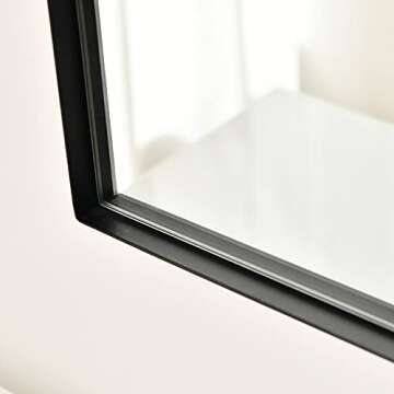 ELEHUME Arched Wall Mirror for Decor 23.6"*35.4", 24.2lb, Modern Black Framed Wall Mirror for Living Room Bathroom Bedroom Entryway