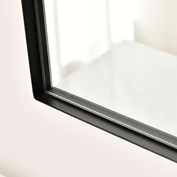 ELEHUME Arched Wall Mirror for Decor 23.6"*35.4", 24.2lb, Modern Black Framed Wall Mirror for Living Room Bathroom Bedroom Entryway