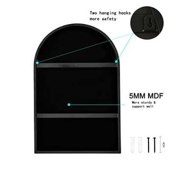 ELEHUME Arched Wall Mirror for Decor 23.6"*35.4", 24.2lb, Modern Black Framed Wall Mirror for Living Room Bathroom Bedroom Entryway