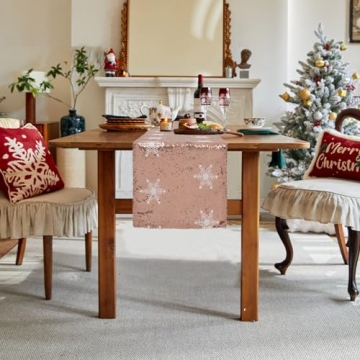 TRLYC Christmas Table Runner 12x72 Snowflake Design
