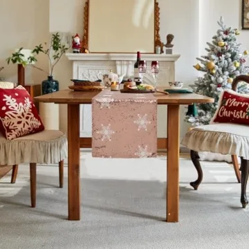 TRLYC Christmas Table Runner 12x72 Snowflake Design